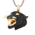 Custom Roaring Panther Face Black Angry Animal Bling Pendant
