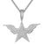 White Double Layer Star Angel Wings Icy Hip Hop Pendant
