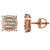 Rose Gold Baguette Icy Square Prong .925 Screw Back Earrings