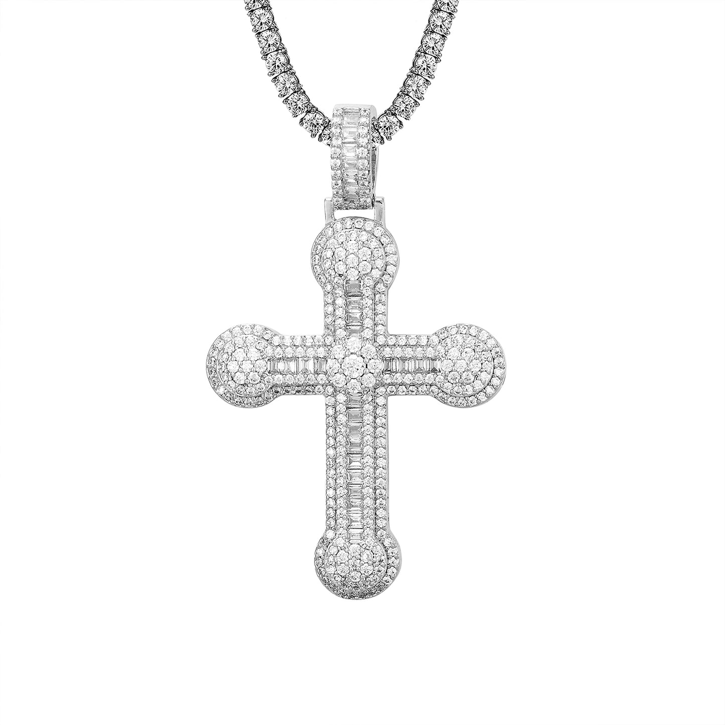 Sterling Silver Holy Jesus Religious Cross Custom Pendant