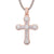 Rose Gold Tone Religious Holy Cross Sterling Silver Pendant