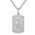 Praying Hands Baguette Dogtag Micro Pave Religious Pendant