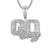 Sterling Silver Go Crazy Emerald Cut Icy Hip Hop Pendant