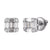 Square Shape Baguette Micro Pave Silver Screw Back Earrings