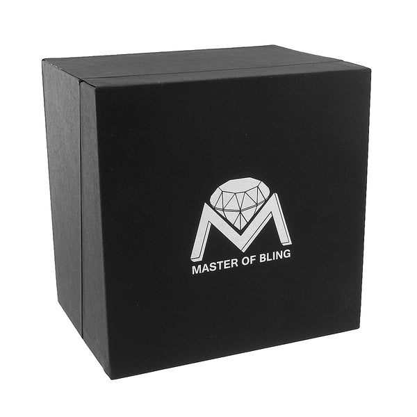Stainless Steel 41mm Solitaire Dial Black Face Baguette Mens Watch