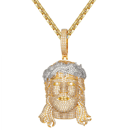Sterling Silver Holy Jesus Face Icy Hip Hop Chain