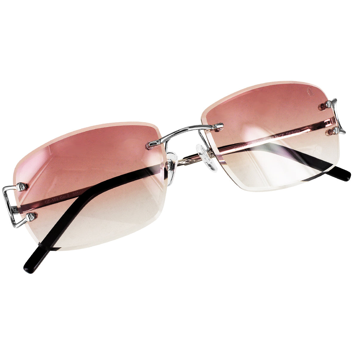 Stylish Rectangular Metal Frame Sunglasses