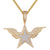 Star Angel Wings Sterling Silver Rapper Style Hip Hop Pendant