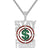 Sterling Silver Icy Stay Focused Dollar Rich Goal Hip Hop Pendant