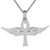 Icy Ankh Cross Symbol Flying Angel Wings Religious Pendant