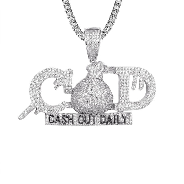 Sterling Silver Cash Out Daily Dripping Icy Pendant