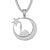 Religious Crescent Moon Mosque Star Muslim White Tone Pendant
