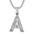 Sterling Silver Initial Letters Custom Emerald Cut Pendant