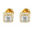 Gold Tone Baguette Icy Micro Pave Square .925 Screw back Earrings