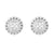 Sterling Silver Round Solitaire Cluster 3D Screw Back Earrings