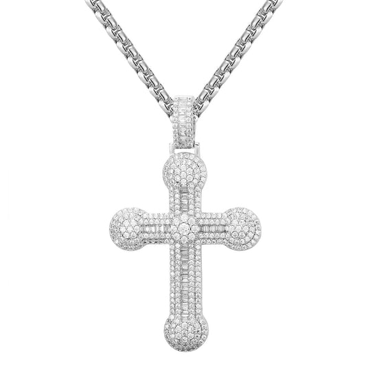 Sterling Silver Holy Jesus Religious Cross Custom Pendant