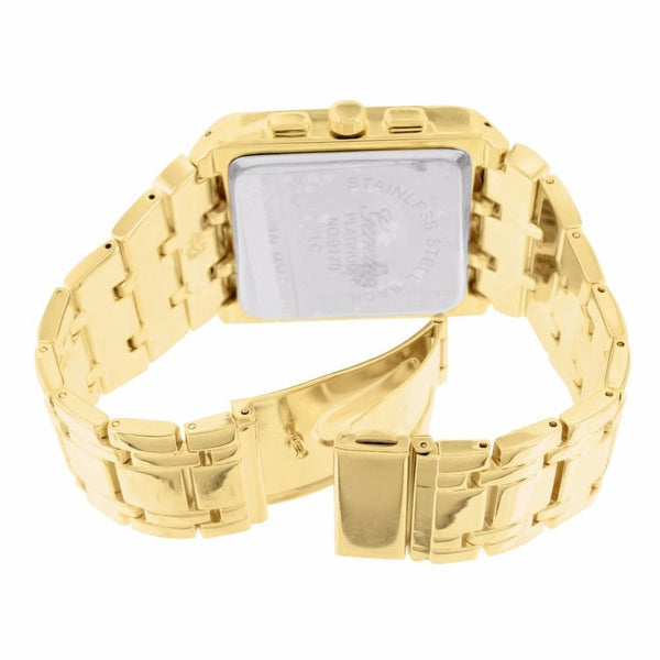 Gold Tone Watch Simulated Diamond Designer
